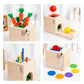 Montessori Toys for 1 2 Year Old, 4 in 1 Wooden Toy Box Includes Object Permanence Box, Carrot Harvest, Shape Sorter-Educational Toys