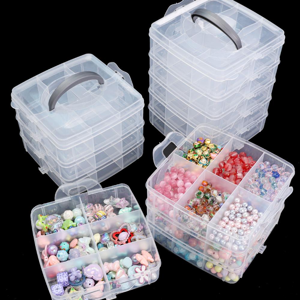 PP Material Plastic Transparent Compartment Storage Box For DIY Jewelry Making Bracelet Ring DIY Charm Accessories