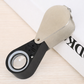 30X Folding Loupe Magnifier Jewelry Magnifying Glass Triplet Lens Optical Glass Illuminated Magnifier with 6 LED 7 UV Lights