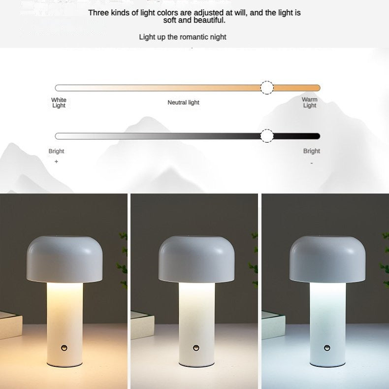 Italian Mushroom Lamp Portable Wireless Touch Rechargeable Table Lamp USB Desk Lamp Desktop Decoration Bedroom Simple Night Light