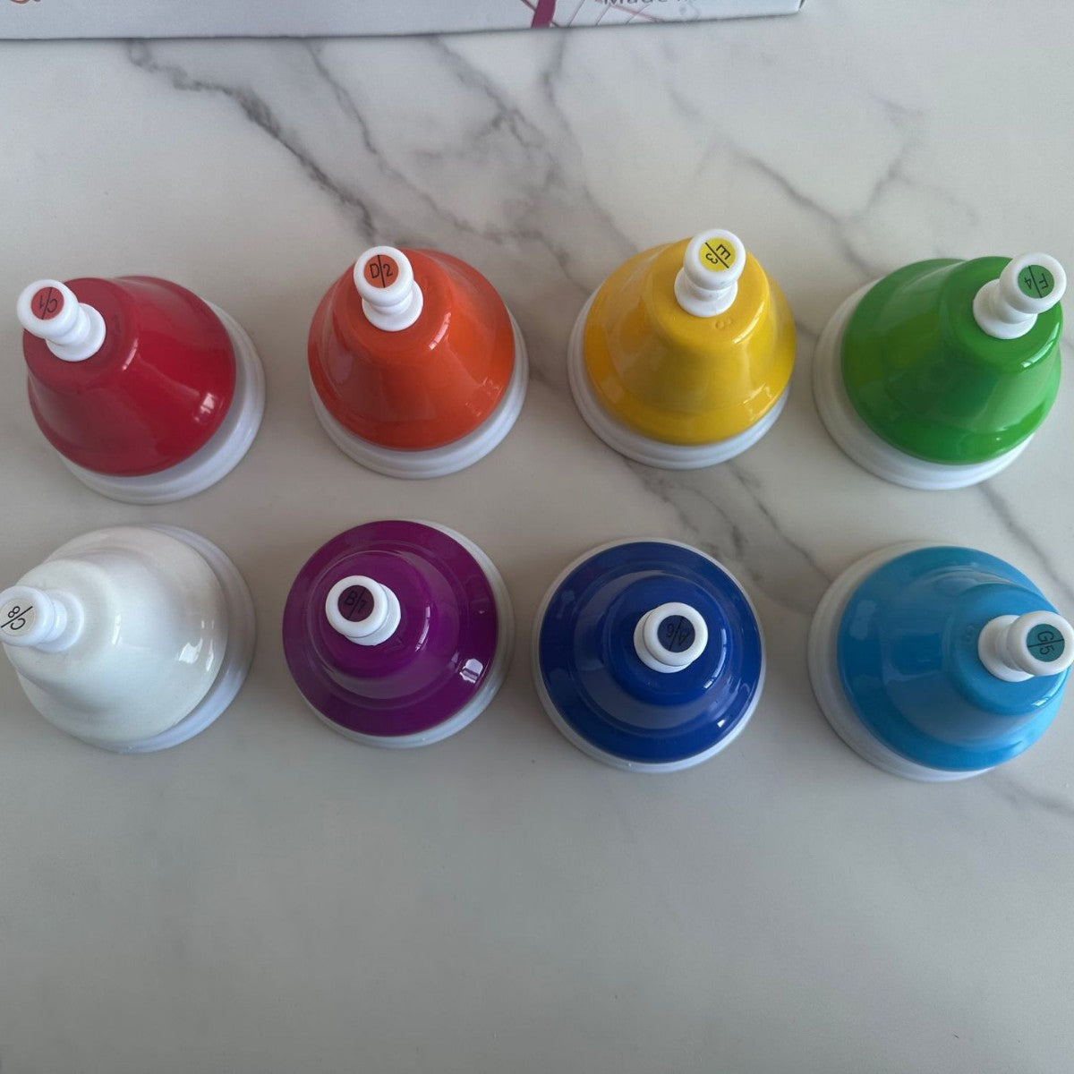 Desk Bells, 8 Notes Diatonic Metal Hand Bells, Rainbow Music Bells, Musical Learning Teaching Percussion Instrument