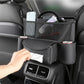 Car Seat Back Organizer Durable Leather Car Handbag Holder Between Seats with 2 Cup Holders