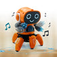 Dancing electric six claw fish steel robot light music toy remote control toy for children kids robot toy