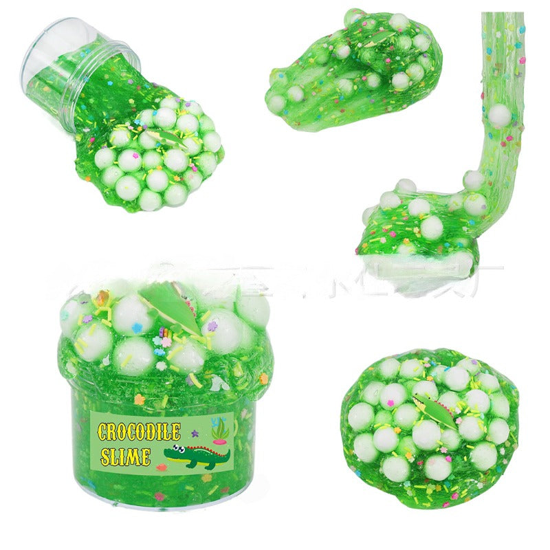 5 Pack 60ml Non-Sticky Soft Jelly Crunchy Slime Kit Toy Ocean Kit Crystal Glue Color Mud Decompression Toy Set