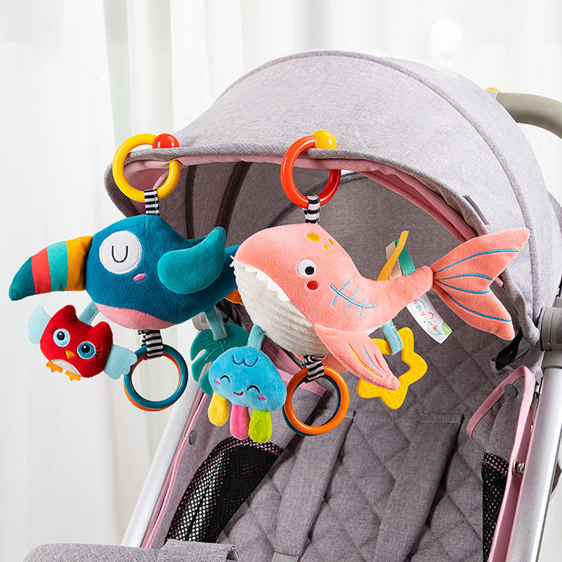 Baby Music Bell Doll Baby Stroller Pendant Car Soothing Early Education Complete Bed Hanging Baby Plush Toy Musical Toys Stroller Cot Toy Baby Early Development Toys