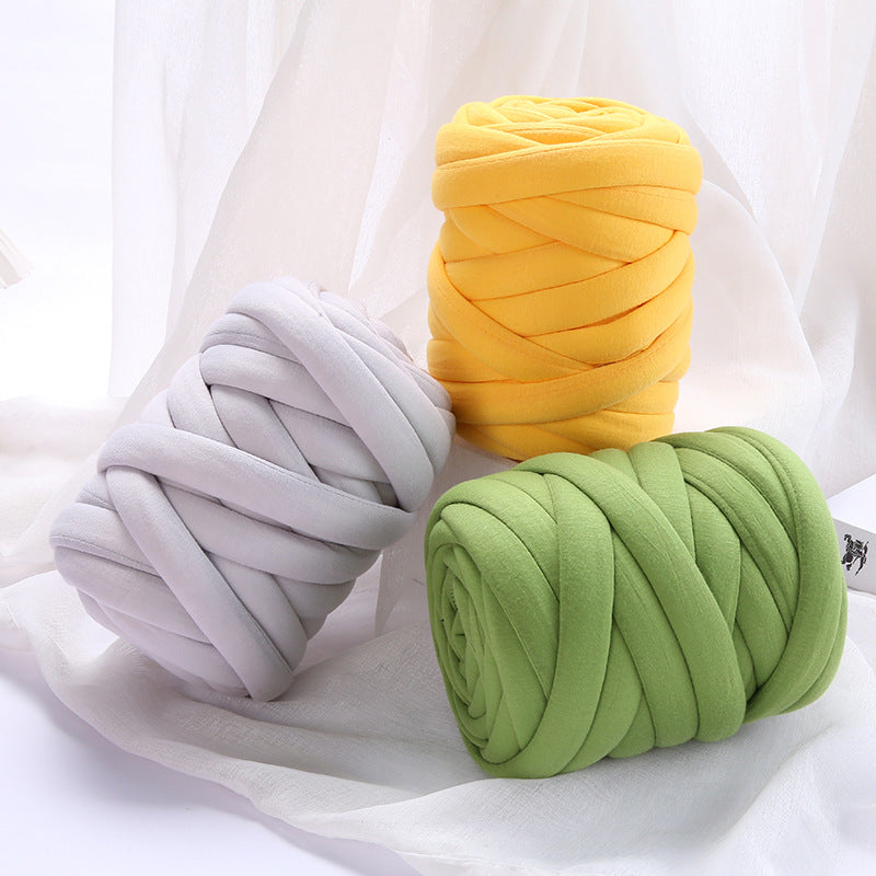 500g Cotton Yarn Super Thick Chunky Tube DIY Bag Bulky Knitting Blanket Hand Knitting Velvet Chunky Yarn Projects Gifts