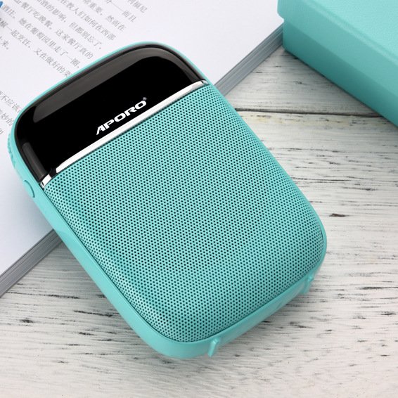 Aporo T2 Mini 10W Wireless Voice Amplifier Bluetooth Speaker with UHF Lapel Microphone Portable Teaching Loudspeaker No FM Gift for Teachers