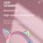 Cat's Ears Headset RGB Light Smile Face TWS Headset Gradient New Headphone Pink Little Girl Earphone