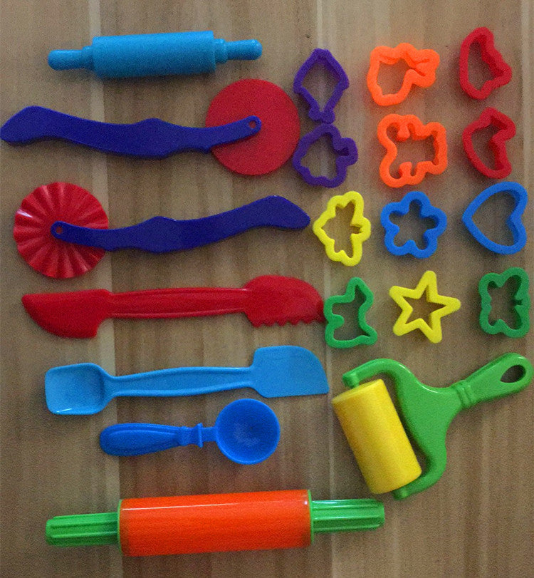 23PCS DIY Slime Plasticine Mold Modeling Clay Kit Slime Plastic Play Dough Tools Set Cutters Moulds Toy For Children Kid Gift