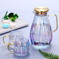 2L Colorful Cold Kettle Amber Glass Water Jug Heat Resistant Glass TeaPot Water Carafe Juice Lemonade Glass Pitcher