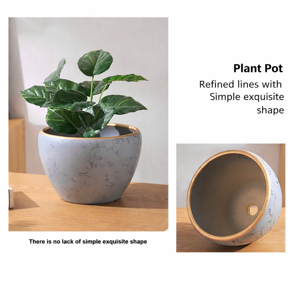 Extra Large Nordic Ceramic Flower Pot Light Luxury Planter for Living Room Fortune Tree Green Plants Extra Wide Diameter High-End Home Decor Vase