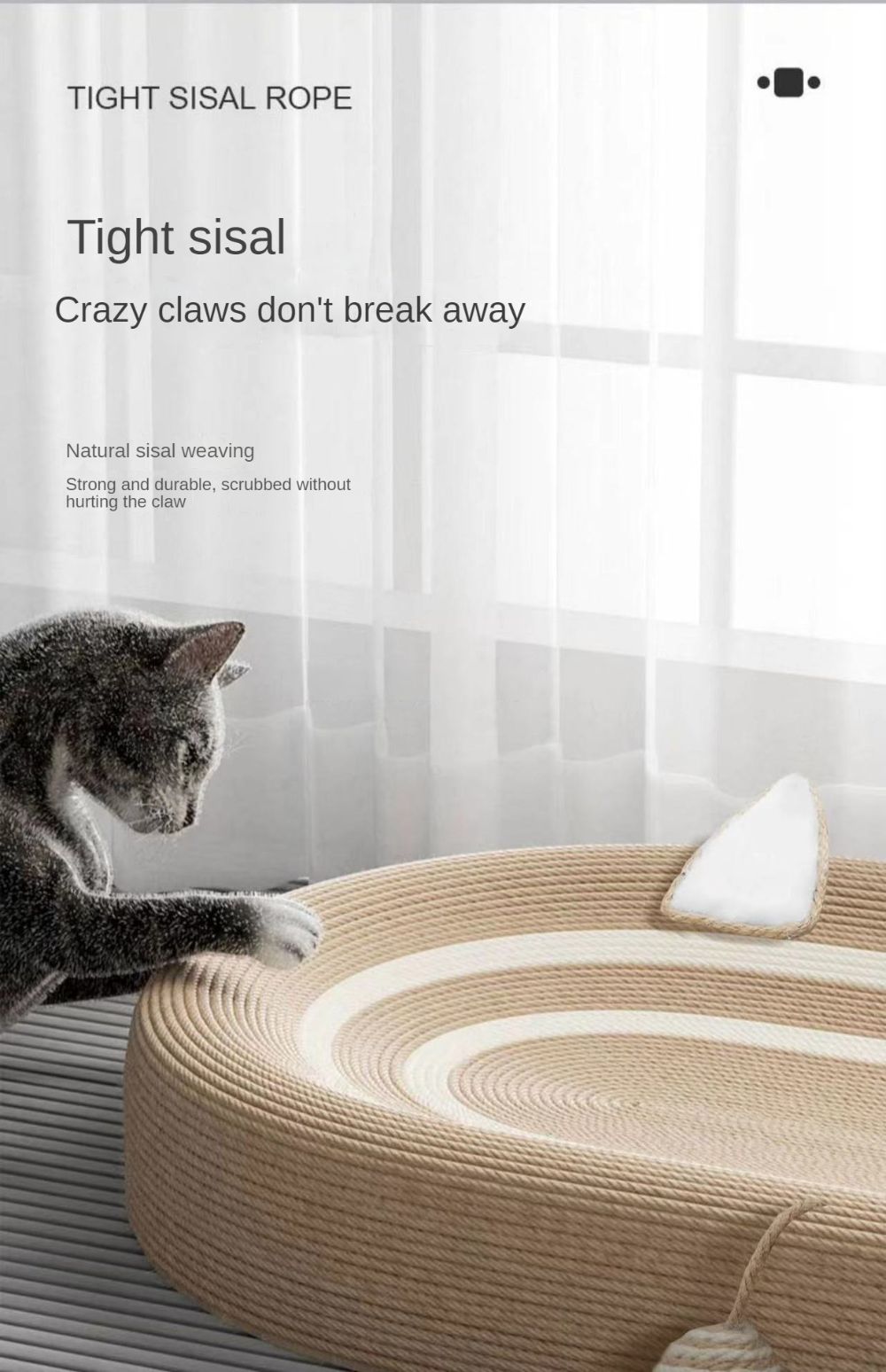 Cat Cardboard Bed Durable Cat Scratcher Board for Indoor Lounge Training Toys Sisal Weave Cats Scratching Pad 2 in 1 Cat