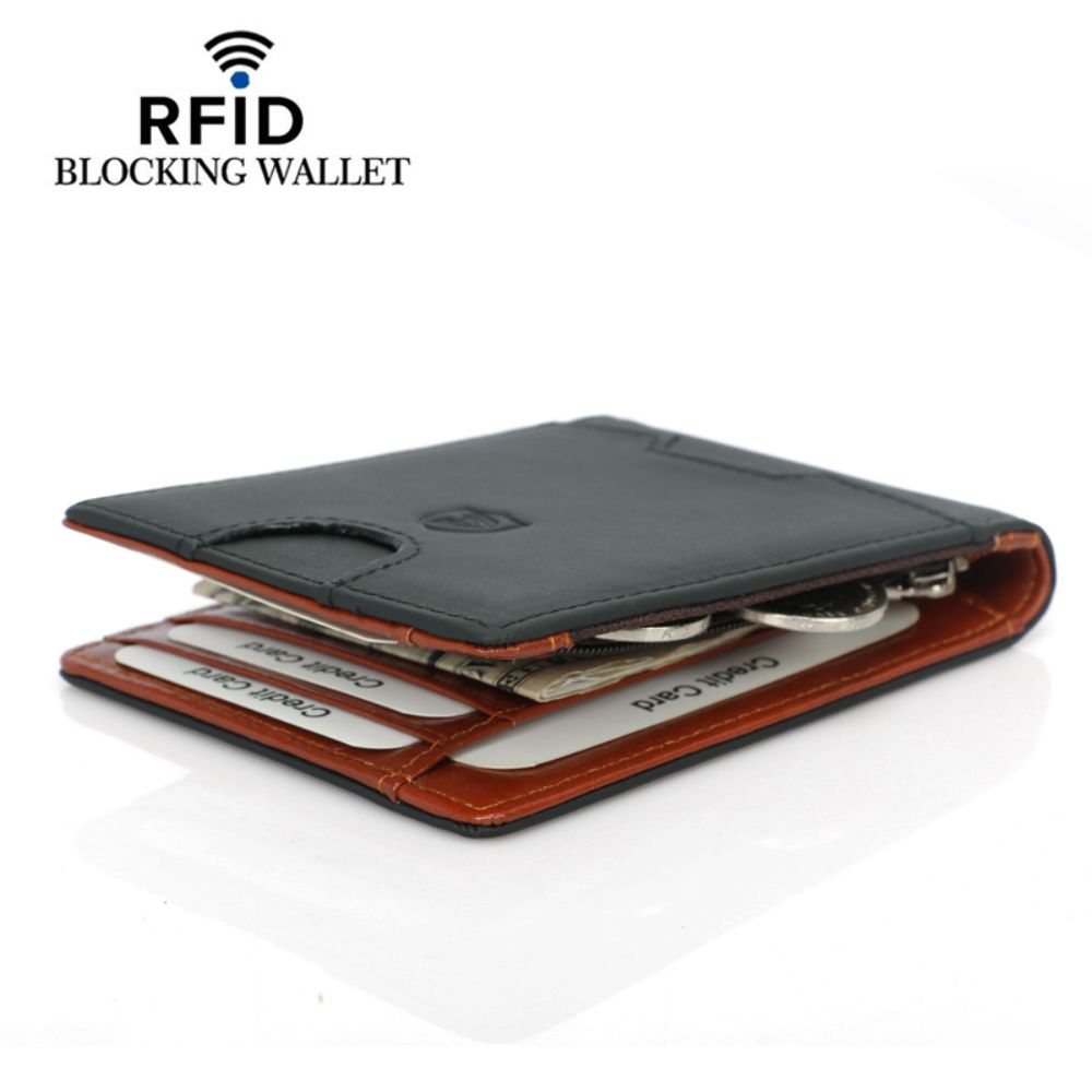 Slim Wallet with Money Clip RFID Blocking Card Holder Mini Bifold Wallet for Men Ultra Slim Hand Crafted Leather