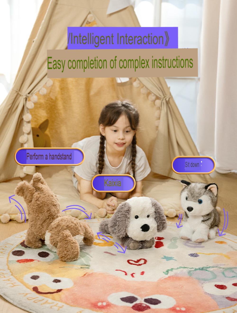 Interactive AI Beagle Robotic Plush Dog - Electric Moving & Talking Emotional Companion Toy, Birthday Gift for Kids