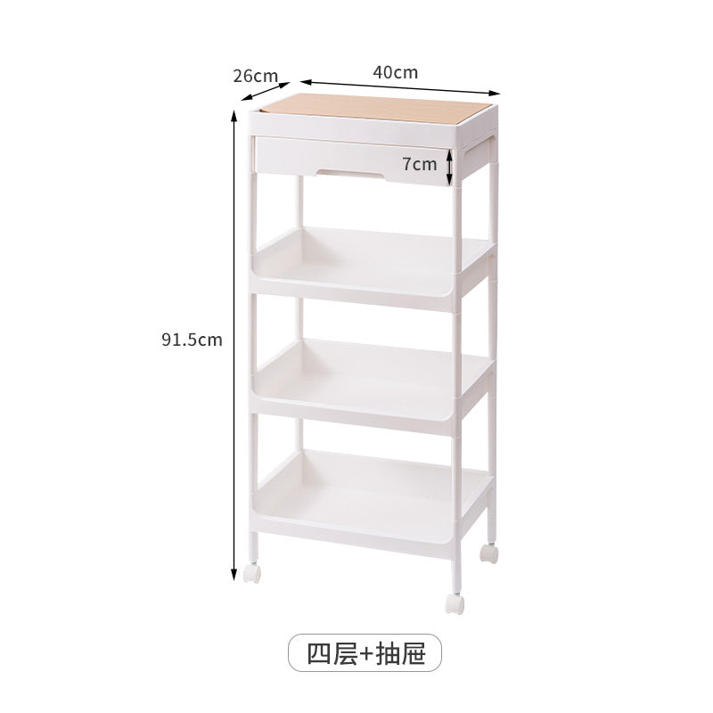 Kitchen Shelves With Drawers Cosmetics Shelves Multi-Storage Lockers Snack Cabinets Drawer Shelves Wheel Toilet Storage