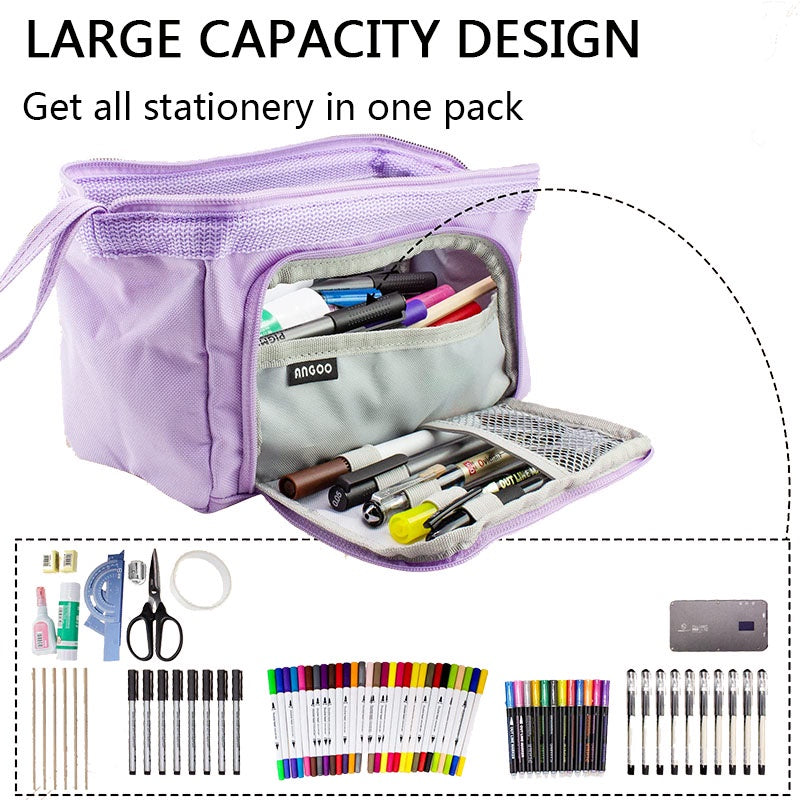 Pencil Cases Large Capacity Kawaii Pencil Bag Cosmetic Bag Simple Style Student Stationery Office School Supplies