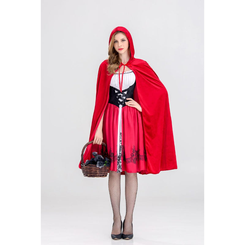 Little Red Riding Hood Costume Adult Cosplay Dress Fancy Party Nightclub Xmas Halloween Fantasia Carnival Cosplay Costume