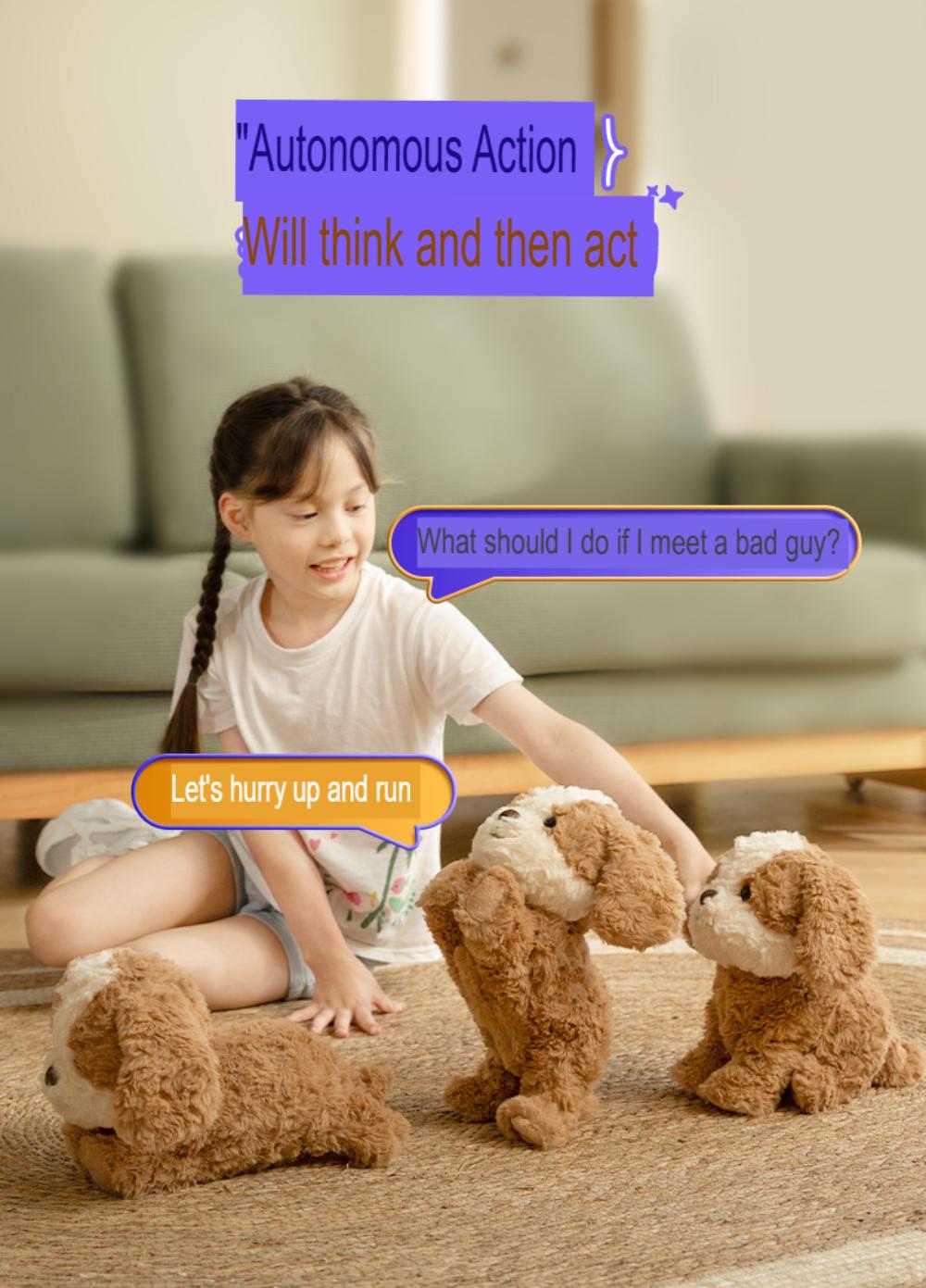 Interactive AI Beagle Robotic Plush Dog - Electric Moving & Talking Emotional Companion Toy, Birthday Gift for Kids