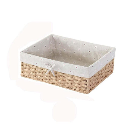 Rattan Basket Hand-Woven Storage Storage Desktop Sundries Organizer High Quality Material Easy To Carry