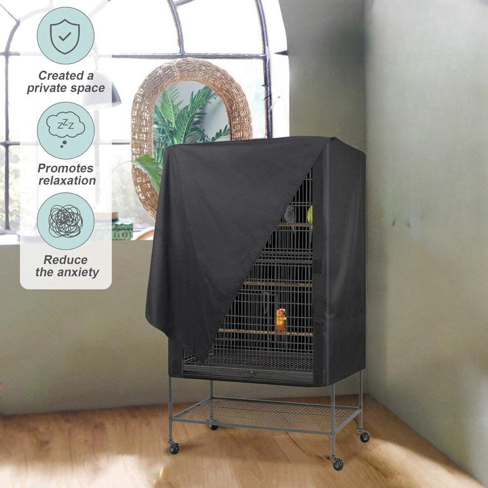 Pet Cage Cover Bird Cage Covers for Night Waterproof Dustproof Oxford Cloth Cage Cover Protective Bird Cage Two Handle