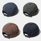 Crosail Sailor Cap Brimless Hat Docker Hat Pure Colour Vintage Melon Skin Cap Pure Cotton Unisex Beanie Hat Skullcap