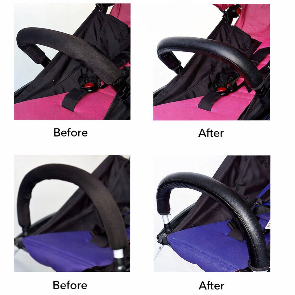 Premium Leather Stroller Handle Cover for Babyzen YOYO2 YOYO3 YOYO+ & Stokke, Anti-Peel Pram Handle Protector Sleeve, Soft Grip Cover Accessory