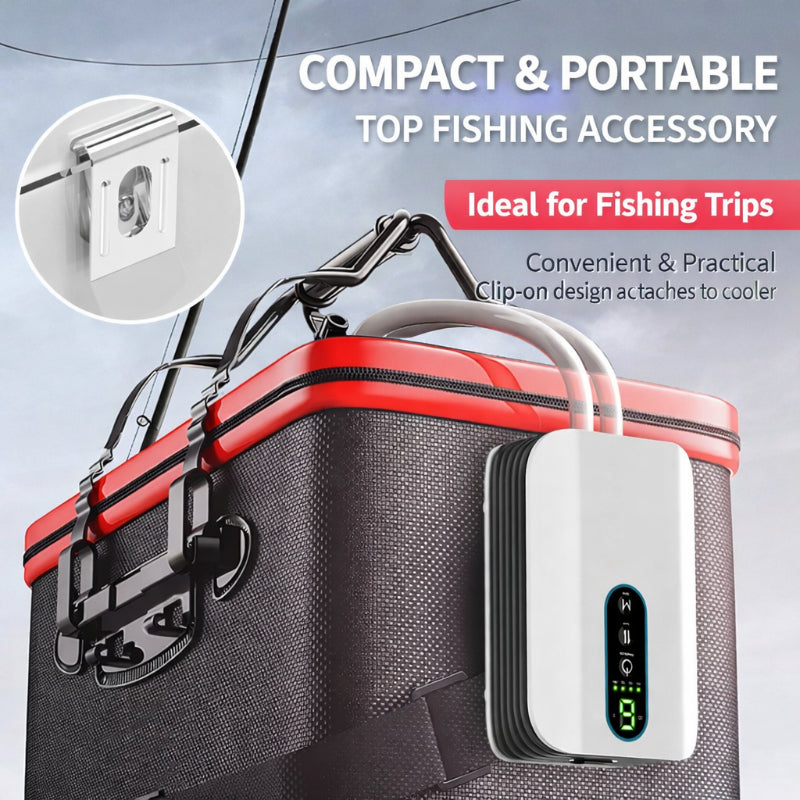 150 Hours Rechargeable Aquarium Air Pump AC/DC Oxygen Pump for Fish Tank, Adjustable Portable Battery Powered Aerator with USB Charging Backup Air Pump