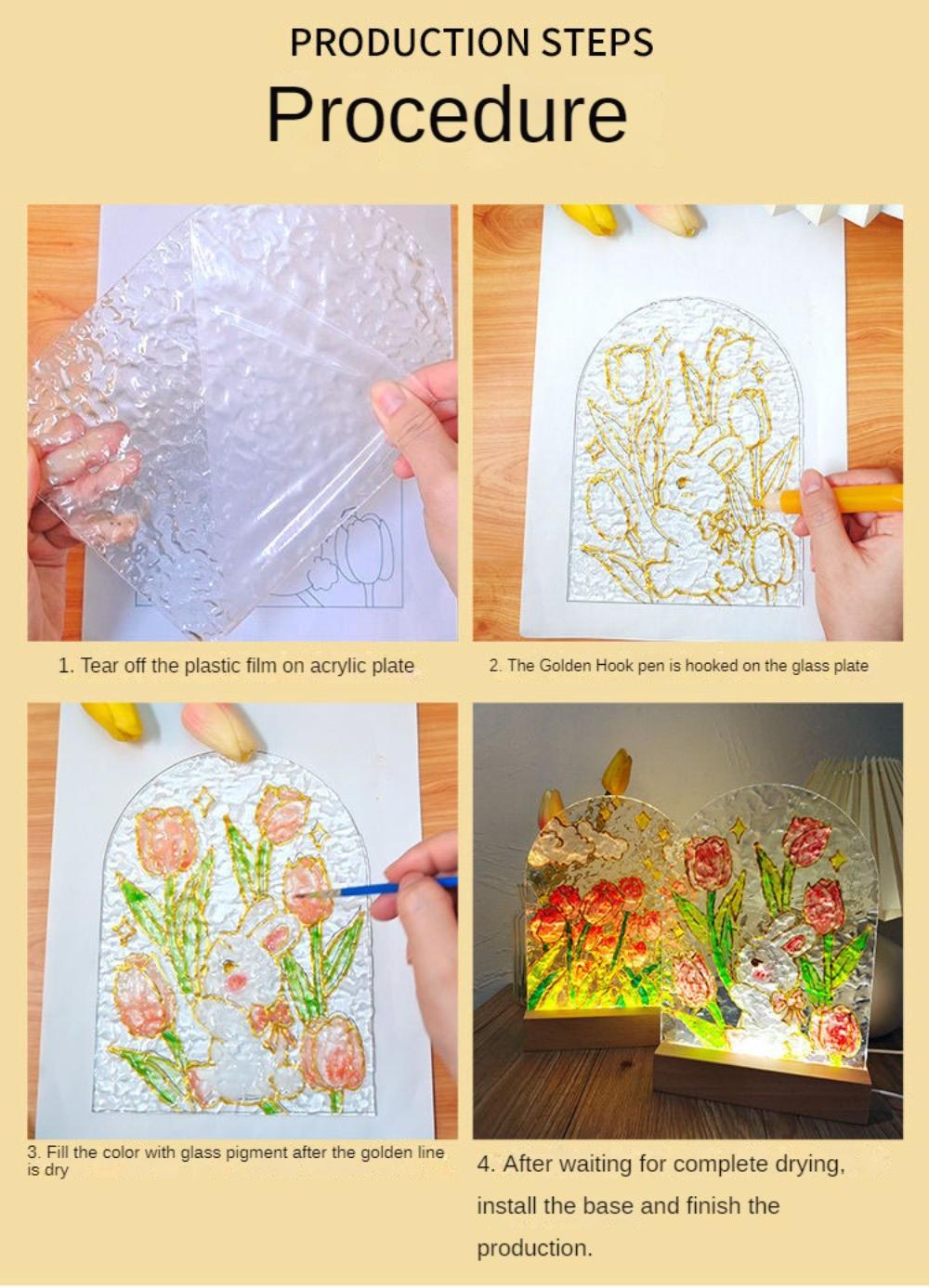 DIY Painting Handmade Painting Decorative Light Painting Glass Painting Diy Gift For Home And Office