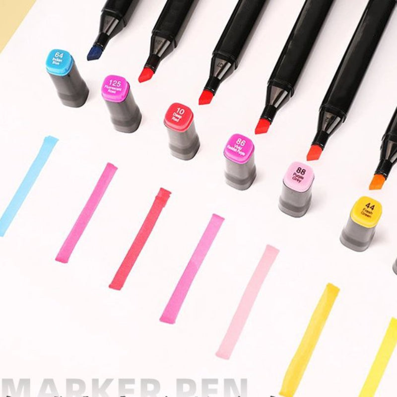 168 Colors Double-headed Marker Pens Set Oily Alcohol/Water-based Master for Children's Gift Painting Washable Student Art Supplies Stationery Back to School