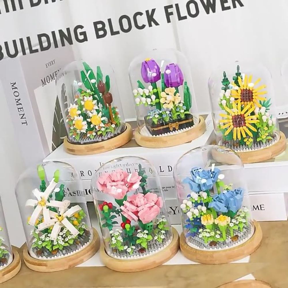 Immortal Rose Bouquet Building Blocks Toys Small Particles Assembled To Send Girls Girlfriends Series Creative Ornaments