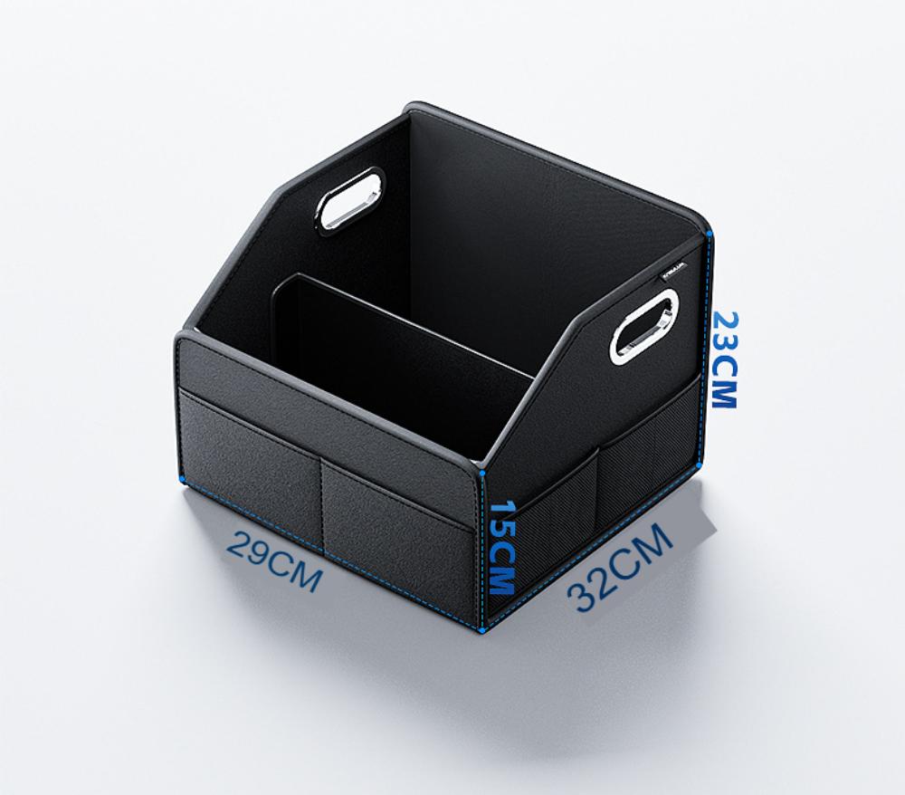 Car Trunk Leather Storage Box Rear Trunk Multipurpose Organizer Car Boot Foldable Box Car Accessories