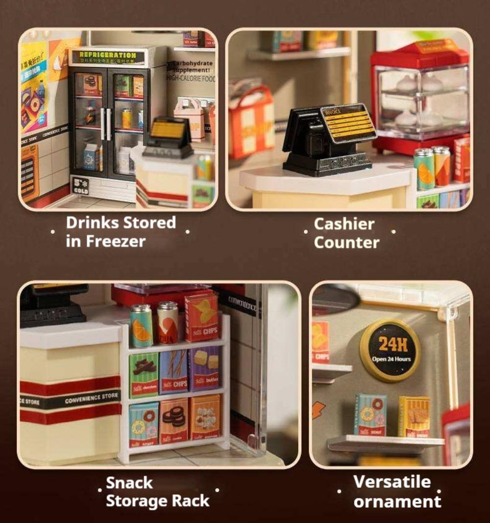 DIY Miniature House Kit, Tiny House Kit with Furniture and LED Light, Mini Blocks Model Kit Sets Dollhouse Gift