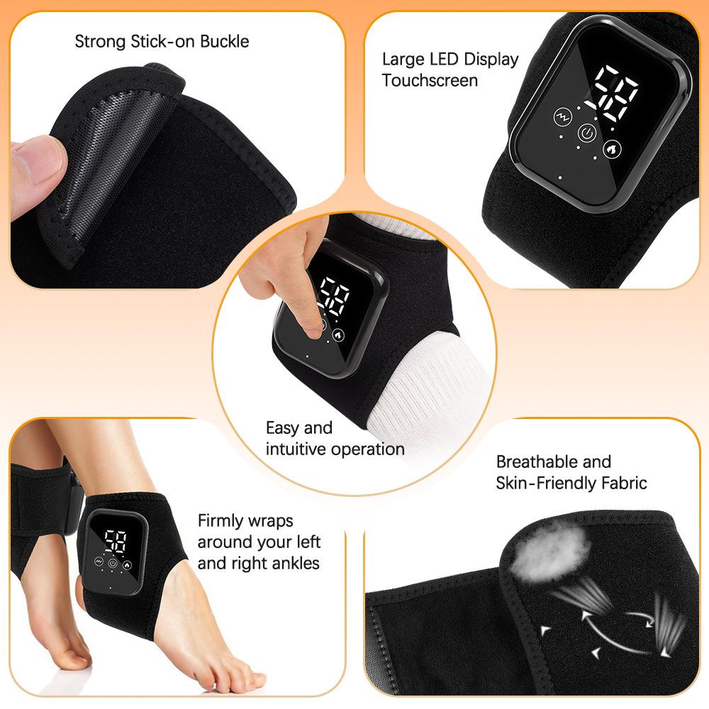 Ankle Heating Pad for Circulation and Pain Relief, Rechargeable, Universal for Left/Right