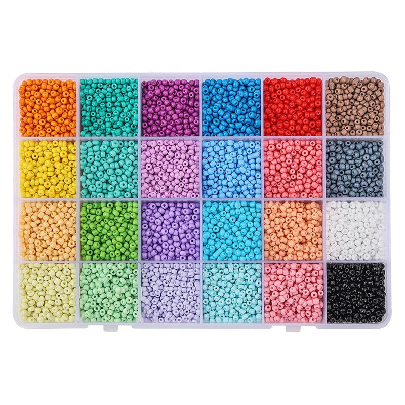 9000pcs 28 Grid Box 3mm Glass Seed Beads with Separate Lid for DIY, Jewelry, Bracelet