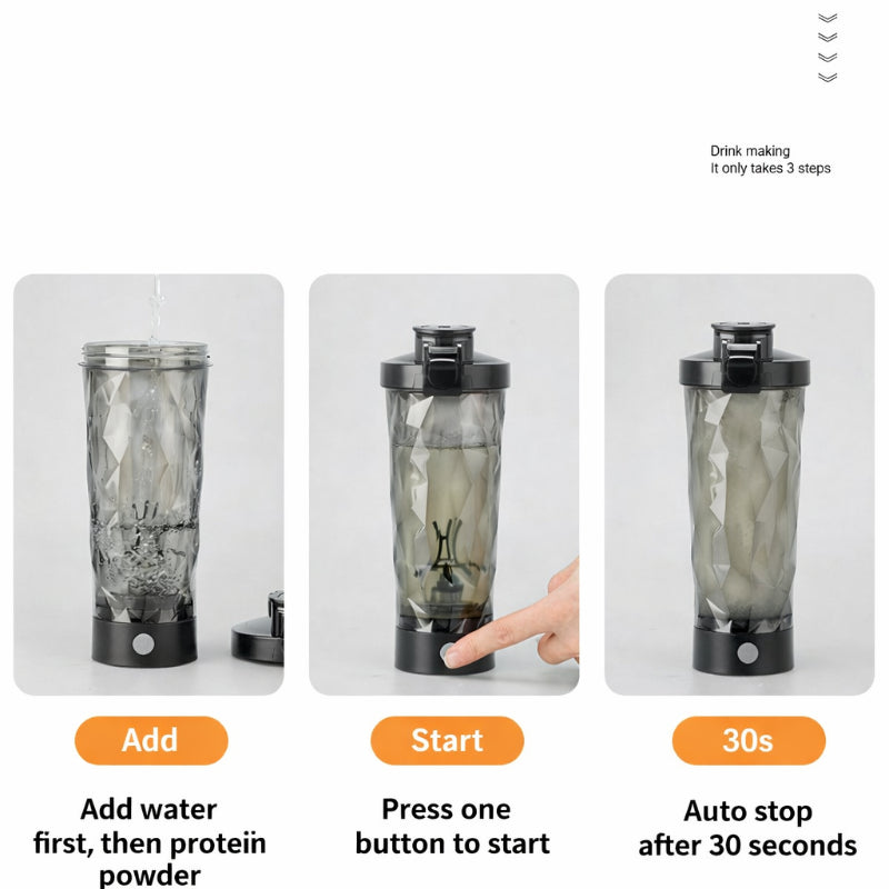 700ml Electric Protein Shaker Bottle Auto Mixing Cup Portable USB Rechargeable Coffee & Supplement Mixer