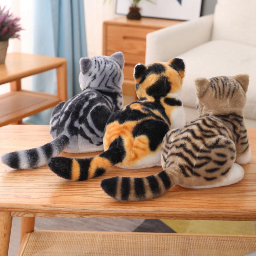 26cm Stuffed Lifelike Cats Plush Toy Simulation American Shorthair Cute Cat Doll Pet Toys Home Decor Gift For Girls Birthday