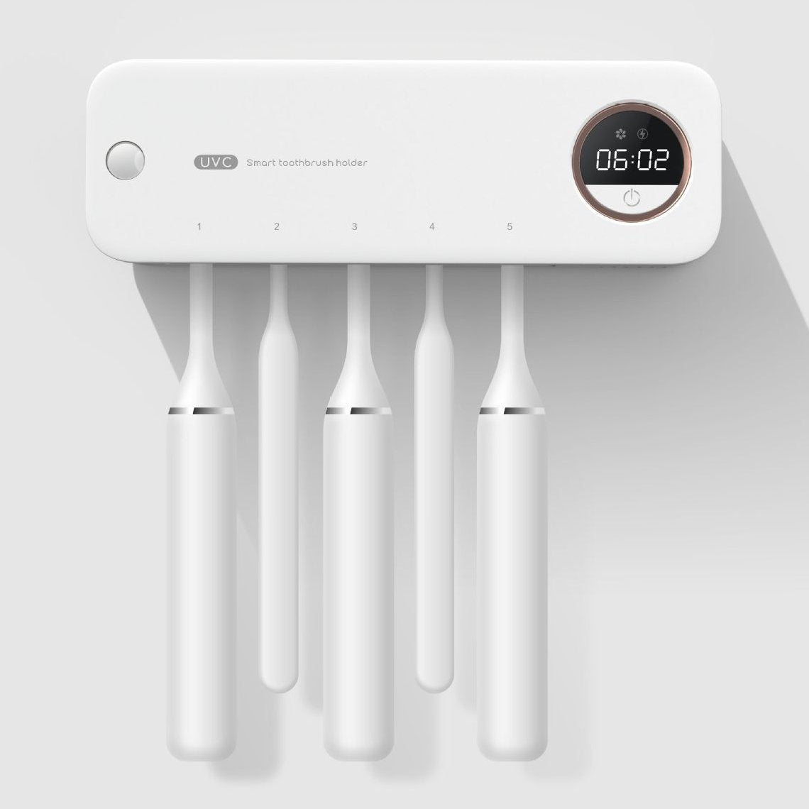 New UV Toothbrush Disinfection Box, Quick Drying Wall Mounted Toothbrush Holder With LED Display Screen, Storage Toothbrush Holder With Bathroom Accessories LED Display Screen