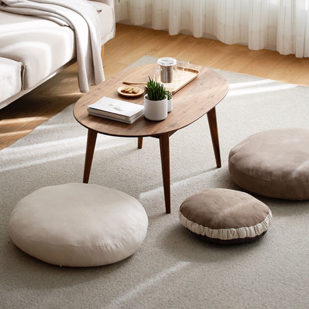 Japanese Style Cushion Simple Fashion Solid Color Soft Cushion Round Pillow Sofa Bed Cushion Home Office by Waist