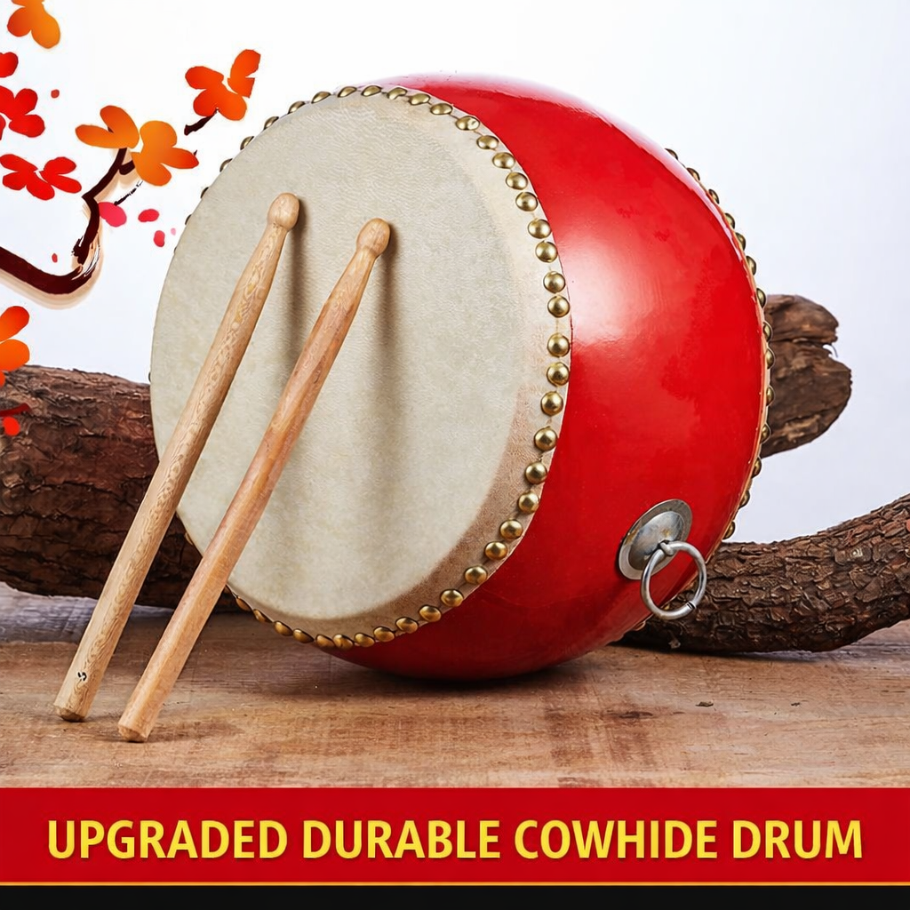 Lion Dance Drum Set Cowhide Toy for Kids Kindergarten Large Small Drums Chinese Percussion Instrument Festival Performance Drum Set