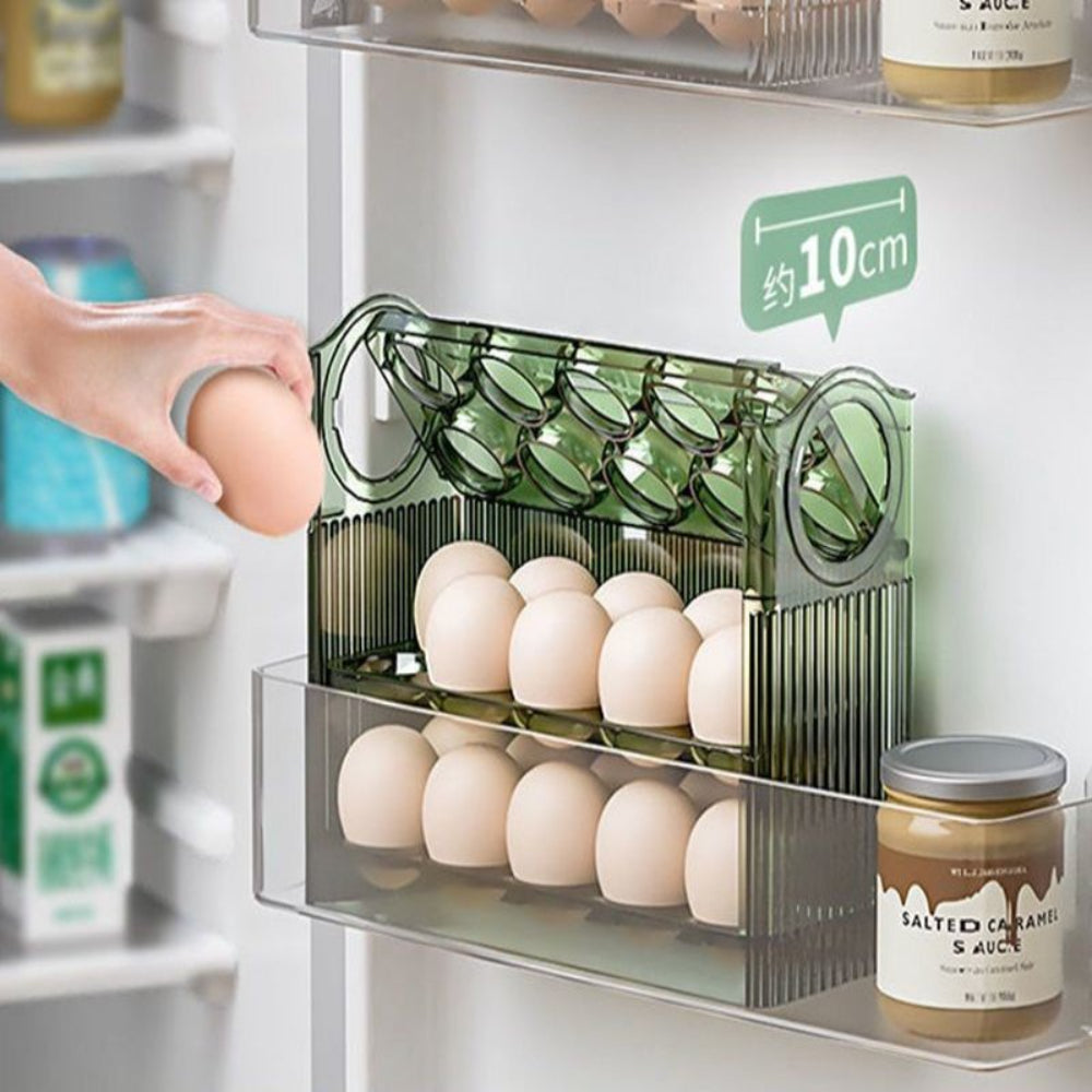 Egg Storage Box Refrigerator Side Door Storage Box Fresh-keeping Box Food Grade Flip Egg Box Kitchen Organizer Box Tray