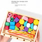 Montessori Toys Bead Sequencing Set, Treeyear Wooden Lacing Beads & Matching Shapes Colors Stacking Toy, Toddlers