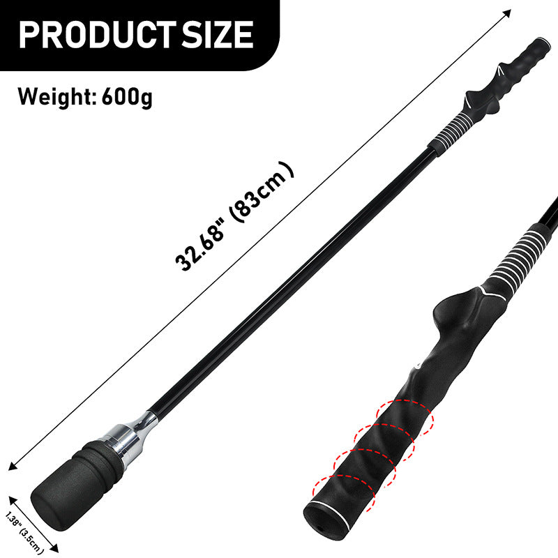 Golf Swing Trainer Black Indoor and Outdoor Practice Stick Hand Grip