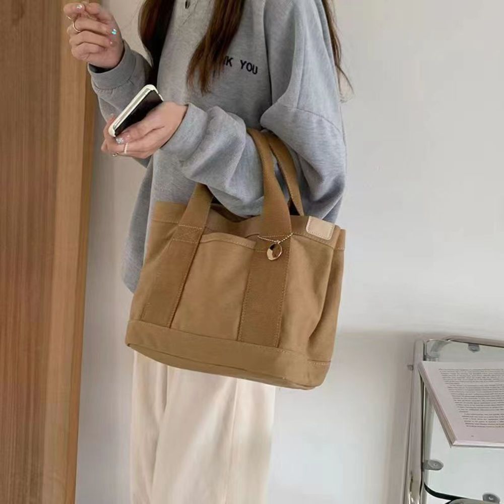 Tote Bag Canvas Bag Lunch Female Handbag Simple For Every day usage school and office canvas washable