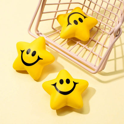 20 Pcs Star Mini Foam Smile Ball Smile Face Toys Mini Stress Relief Star Smile Balls