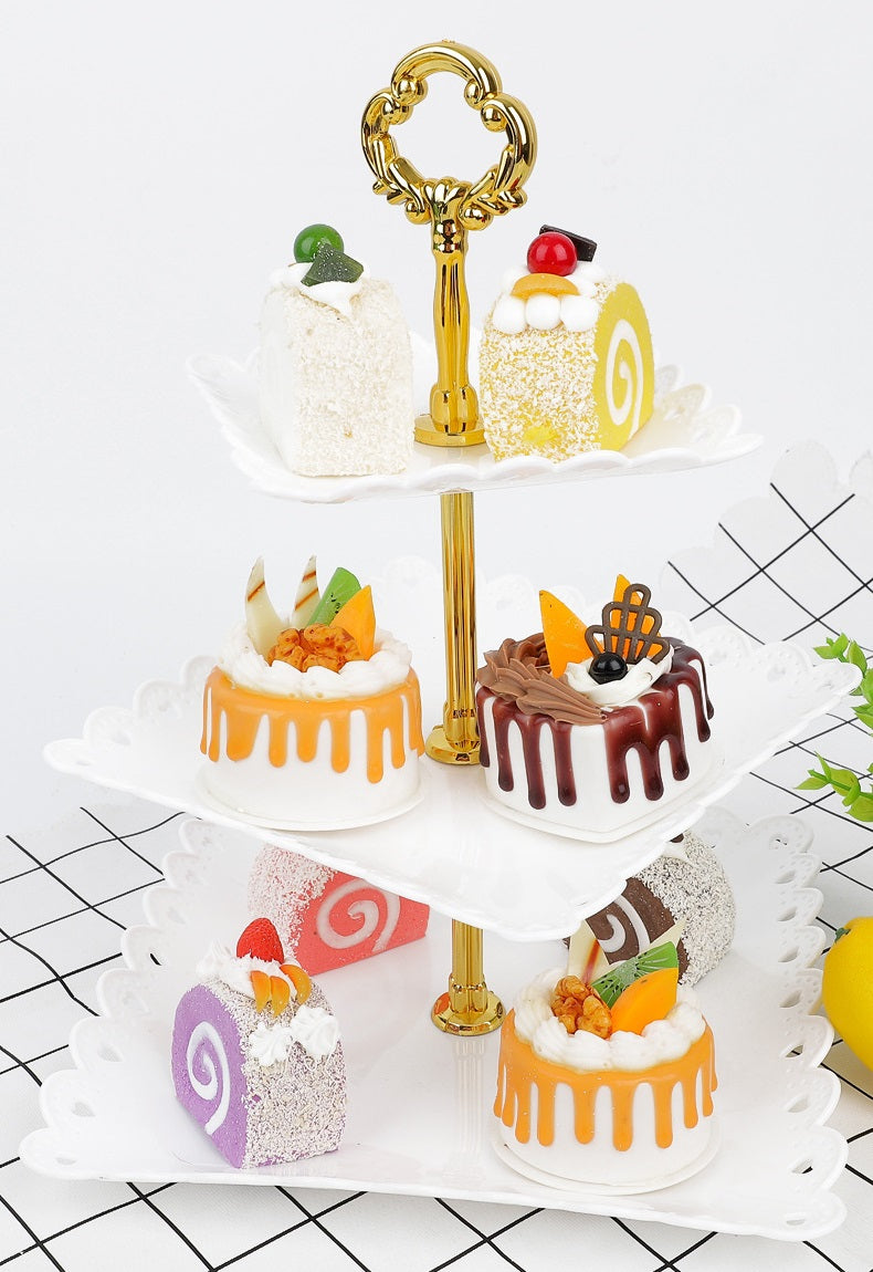 Dessert Stand Cake Stand Fruit Cupcake Display Dessert Stand Birthday Party 3-tier Plastic Stand