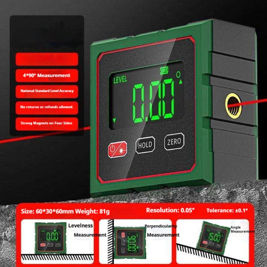 1/4 Sided Magnetic Digital Angle Finder with Electronic Laser Dot Magnet Mini Electronic Protractor Digital Display