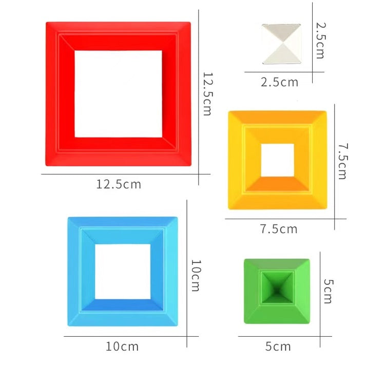 30 Pcs Pyramid Building Blocks Set Montessori Construction Toy Reusable Stacking Educational Toys