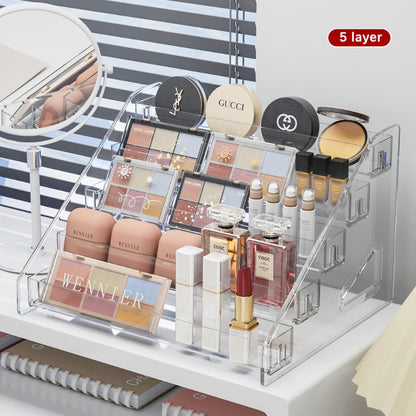 Household Dresser Desktop Acrylic Lipstick Perfume Cosmetics Storage Rack Makeup Cosmetics Display Stand Desktop Lipstick Powder Eye Shadow Nail Polish Storage Beauty Store Display Rack