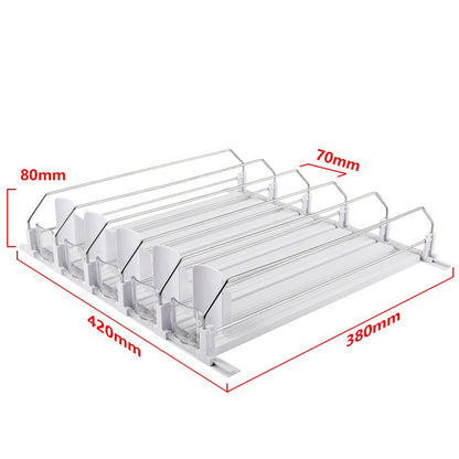 Drink Organizer for Fridge Self-Sliding Soda Can Dispenser with Locking Design 3 Rows Fridge Drink Dispenser Adjustable Width