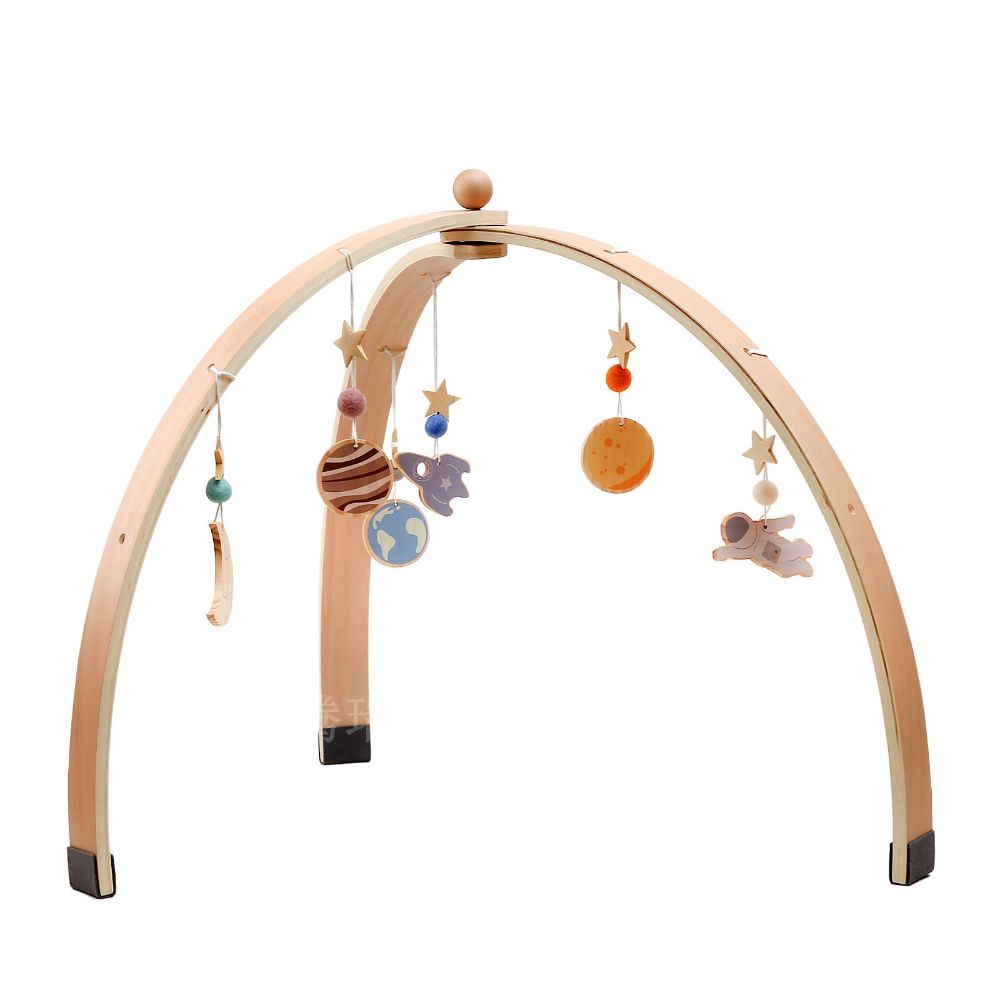 Baby Pendant Toys Pure Cotton Handmade Starry Sky Cloud Pendant Fitness Rack Pendant Natural Wood Safe